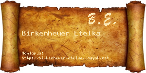 Birkenheuer Etelka névjegykártya